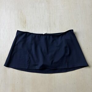 Baltex Swim Skirt Womens 12 Blue Solid Built In Brief Lined Stretch Bottom
